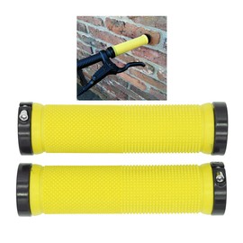 PLATT Non-slip Soft Rubber Handlebar Grips for Mountain Bike/BMX with Aluminium Handlebar End Plugs and Allen Key