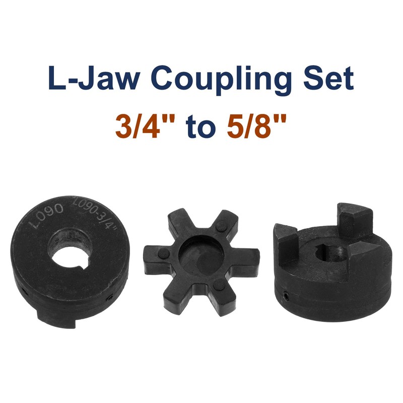 uxcell 3/4" to 5/8" L090 Flexible 3-Piece L-Jaw Coupling Coupler
