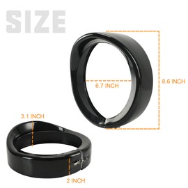 SUNPIE 7" Headlight Visor Trim Ring Motorcycle Headlamp Frenched Rings Decorate Accessories Compatible with Harley Trike Road King Touring Electra Glide Heritage Softail (Gloss Black)