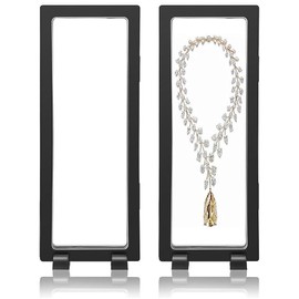 HAOBIN Floating Frame Display Holder Coin Display Box Floating Frame Display Frame Coin Stand Presentation Stand with Base for Display Ring Pendant Bracelet Jewellery (2) Pack of 2
