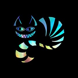 Wonderland Cheshire Cat Decal Vinyl Sticker Auto Car Truck Wall Laptop | Holographic | 5.5" x 5"