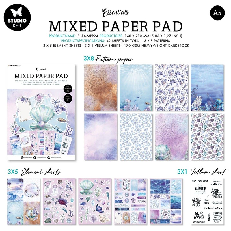Studiolight • Paper Pad Mixed Paper Pad Underwater World Essentials