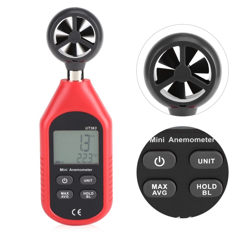 UT363 High Accuracy LCD Digital Anemometer Wind Speed Temperature Gauge