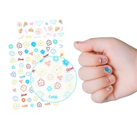 14 Sheets Nail Stickers for Kids Cute Nail Art Stickers Decals Kawaii Flower Star Moon Animals Kids Nail Stickers DIY Nail Art Supplies Decoration