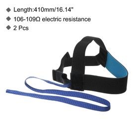 sourcing map 2pcs ESD Anti Static Foot Heel Straps Anti Static Wrist Strap Band Adjustable for Grounding Removing Static Black