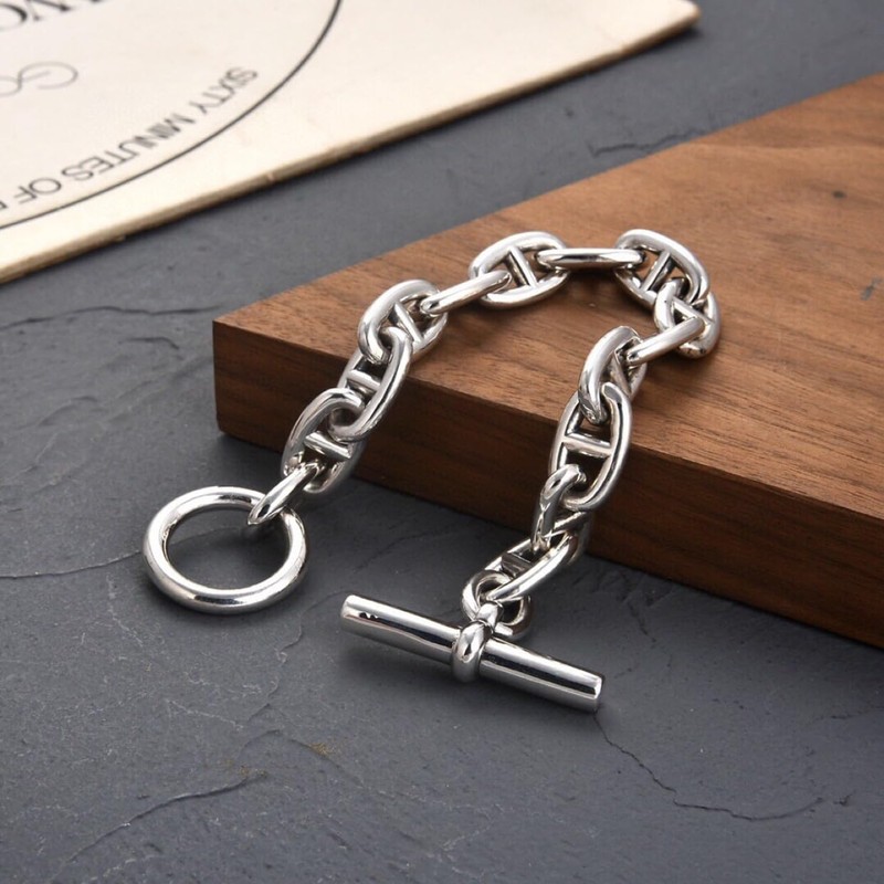 88flix S925 Anchor Chain Bracelet, Chain Bracelet, Mantel Bracelet, Silver,
