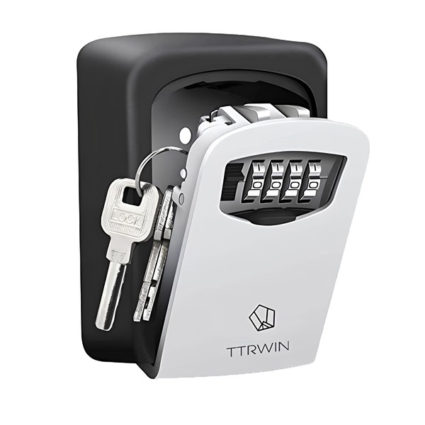 TTRWIN Key Lock Box for Outside, Resettable 4 Digit Combination