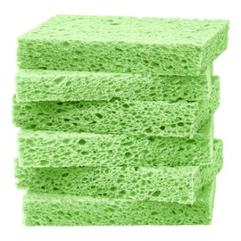 Cellulose Sponges,Heavy Duty Scrub Kitchen Sponge,Clean Tough Messes Without Scratching Sponges Kitchen,Pop Up Eco Sponges DIY Green (6 Pack)