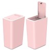 mzxoo 2 Pack Pink Slim Space-Saving Trash Can with Press