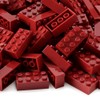 Feleph Classic Building Kit, 2 x 4 Bricks, Dark Red,
