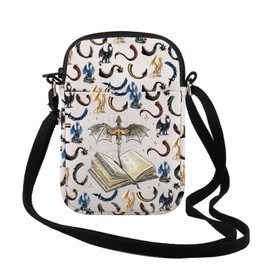 FUNYSO Storm Book Merch Fantasy Book Lover Gift Dragon Crossbody Bag Dragon Rider Bookish Gift for Women, Book Dragon Cr Uk, Unit size