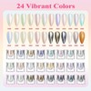 24 Colors Chrome Nail Powder Metallic Mirror Aurora Holographic