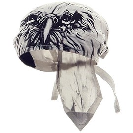 Buy Caps and Hats Patriotic American Flag Skull Cap Headwrap One Size Multicolor (One Size, White Eagle with Sweatband)