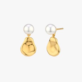 Gold&Deer 14K gold field pearl point shell earrings white gold / 골드앤디어 14K 골드필드 진주 포인트 쉘 귀걸이 화이트골드
