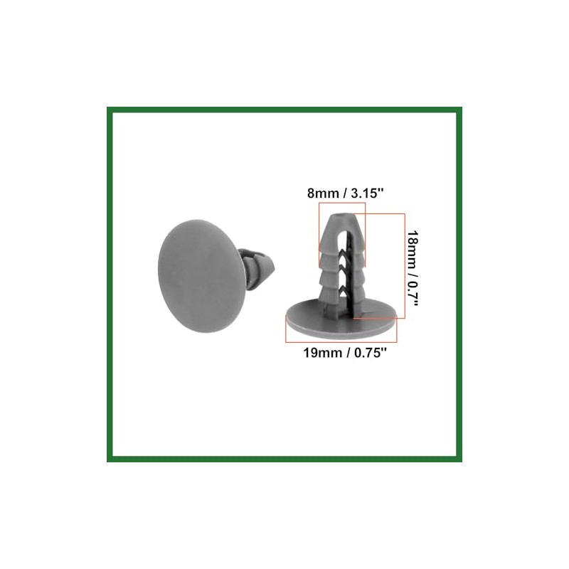Motoforti 50PCS 8mm Hole Gray Plastic Rivet Door Push in