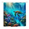 goodbath Turtle Shower Curtain, Underwater Ocean Sea World Waterproof Fabric