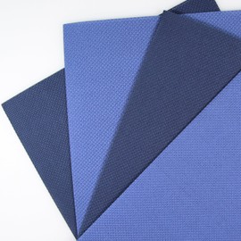 KCS 4 pc of 12" x 18" (30cmx45cm)14CT Counted Cotton Aida Cloth Cross Stitch Fabric (Jeans Blue+Navy Blue)