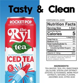 Ryl Iced Tea, Rocket Pop, Antioxidant Superblend, Zero Sugar, Low Carb, Zero Calorie Iced Tea, 16.0 Fl Oz (12-Pack)