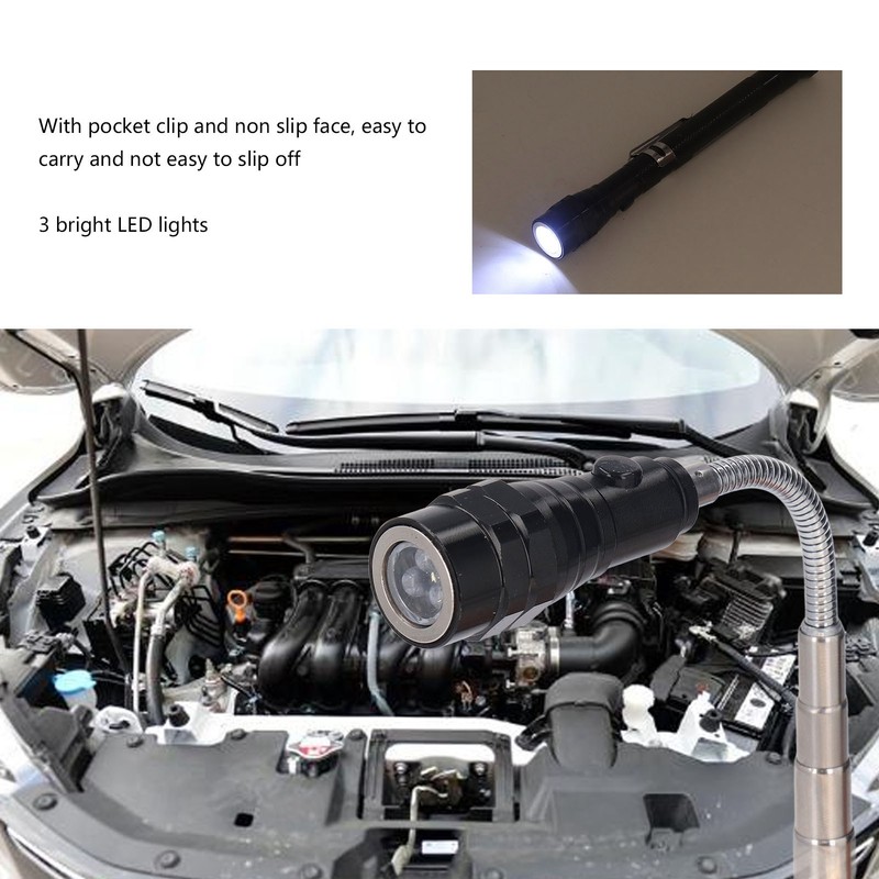 Retractable LED Magnetic Pickup Tool Non Slip Face Telescoping Magnet