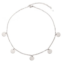 Happiness Boutique Women's Necklace with Plating in Silver Colour - Round Pendant in Geometric Design