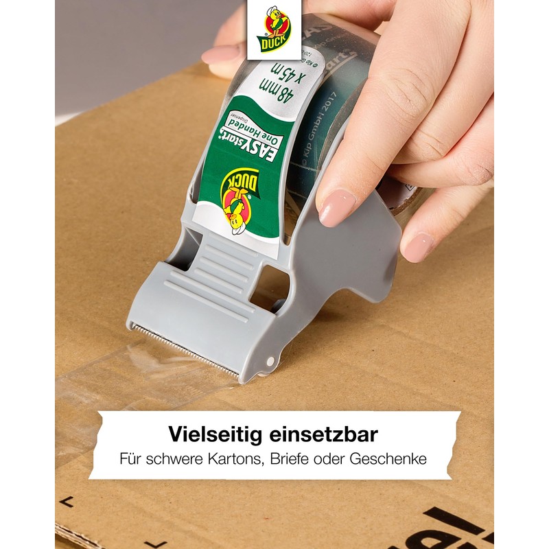 Duck Easy Start Packing Tape - Transparent Tape for Careful