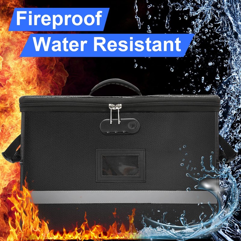 EXLIFBAG File Organizer, Fireproof File Box with Lids, Important Document