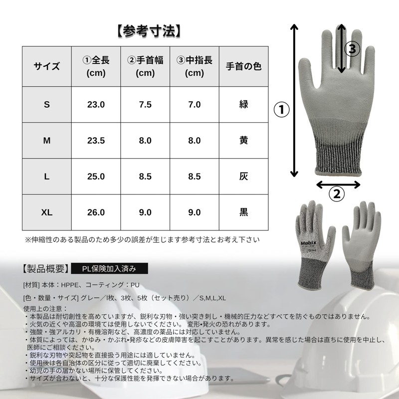 Mobix HPPE EN388 4X42D Cut Resistant Gloves, For Work Use,