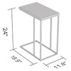 Safdie & Co. Accent Table 19L C-Shaped Glass Black Metal,