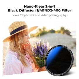 K&F Concept 67mm Variable ND2-400(1-9 Stops) & Black Diffusion 1/4 Neutral Density Mist Effect in 1 Filter with 18 Multi-Coatings for Camera Lenses (K Series)