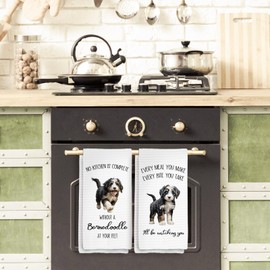 Lengues Funny Beinedoodle Kitchen Towels Set of 2, Dog Decor Dish Towels, Gifts for Dog Lovers Women Men, Funny Every Meal You Make Every Bite You Take Hand Towel for Kitchen Decor 16x24 Inch