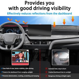 CIMOF Dash Cover Mat for Toyota Camry Accessories 2025 2026, Dashboard Mat, Center Console Cover Sunshield Protector Mat, Dashboard Decorative Interior, UV Rays Protector Mat (Red Trim)