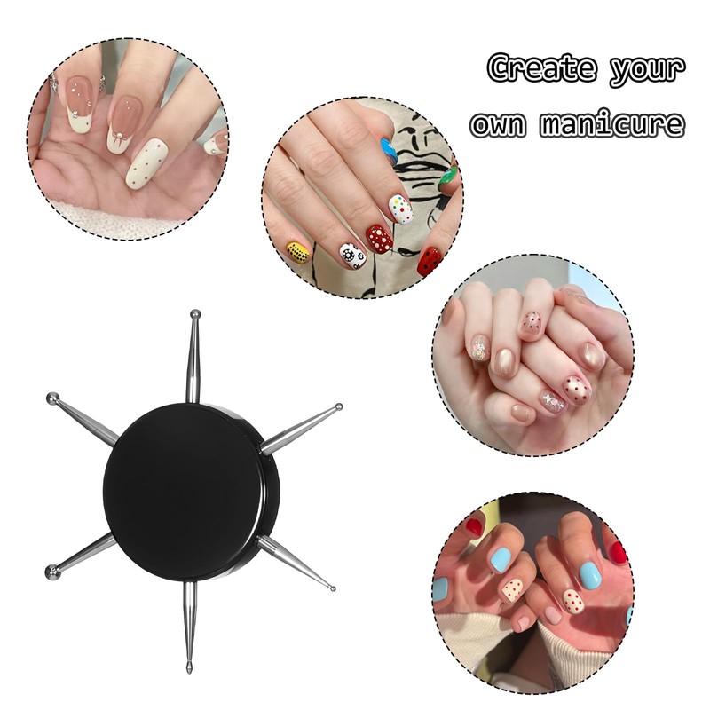 3 Pcs Nail Dotting Tools 6 In 1 Circular Nail