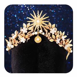 BARTOSI Gold Star Crowns and Tiaras Bride Wedding Headband Leaf Bridal Headpiece Hair Accessories for women