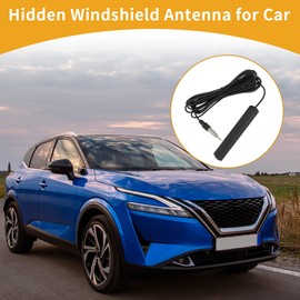 Partuto 1 Pc Universal Hidden Windshield Signal Antenna Car Truck Car Radio Aerial Glass Mount Black 196.9"