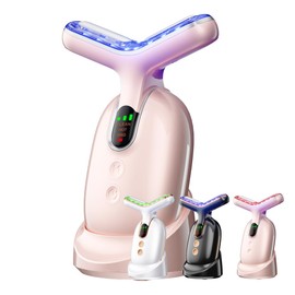 Facial and Neck Beauty Massage,3 Models Face and Neck Beauty Device,at Home Face Sculpting Tool for Skin Care (Pink)