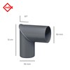 Inefa Pipe DN 50, 87 ° anthracite Anthracite Grey Plastic,