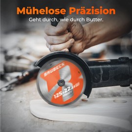 BAUBECK Flex Wooden Disc 115 mm, 36Z, 1.9 mm - Cut in Wood, Aluminium & Metal Saw Blade for Angle Grinder 115, Saw Blade 115 mm for Angle Grinders, Compatible with All Standard 115 Angle Grinders