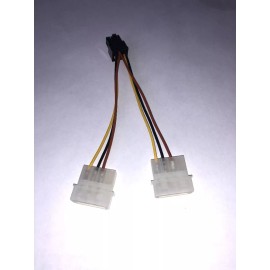 PNY 6-Pin PCI-E to 2 X 4-Pin Molex Power Adapter Cable PCI-E VGA Card (6-inch)