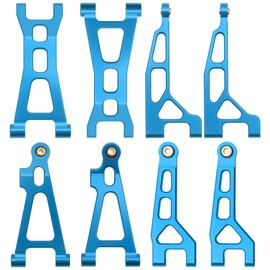 ShareGoo Aluminum Suspension Arms Set Swing Arms Front Rear A Arms Compatible with Hyper Go H16BM H16DR H16 MJX 16207 16208 16209 16210 1/16 RC Upgrade Parts (Blue)