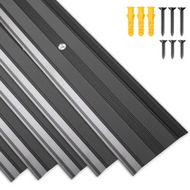 Heneymo 5 Pack Aluminum Door Threshold, 36"L x 2.4"W Metal Floor Transition Strip for Doorways, Threshold Strip for Exterior & Interior Doors Flooring Gaps, Doorway Protector and Decor (Black)