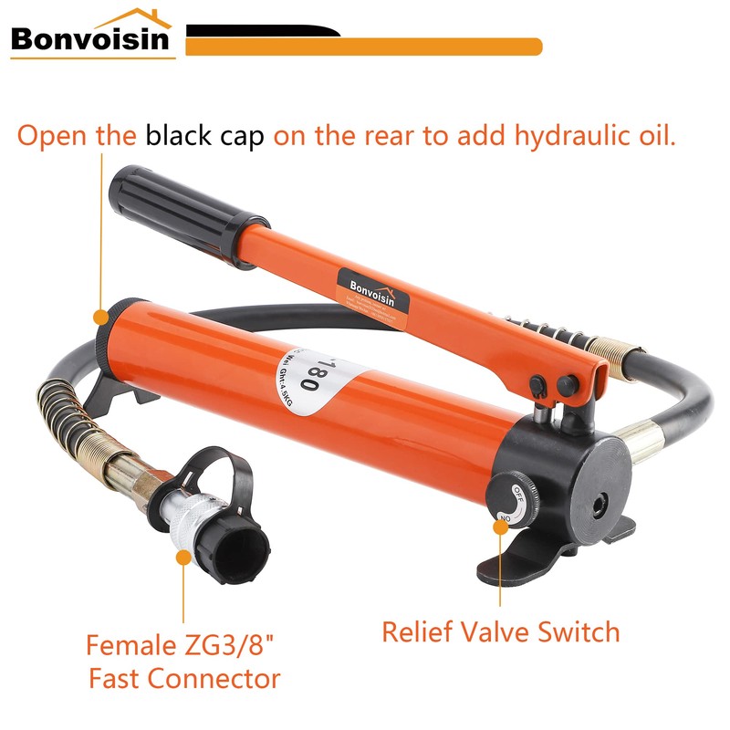 Bonvoisin CP-180 Manual Hydraulic Pump Hand Pump Hose Coupler for