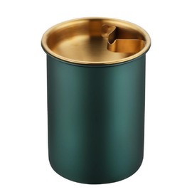 ARFUKA Stainless Steel Ashtray with Lid, Wind Ashtray, Car Ashtray, Portable for Car, Home, Office, Green