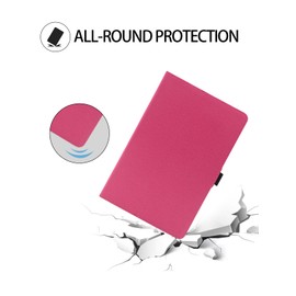 Case for Blackview Android 15 Tablet Mega2 2025 12 inch，WUNIAK Premium Leather Business Folio Stand Cover for Blackview Android 15 Tablet Mega2 2025 12 inch with Hand Strap for Tablet,Rose red