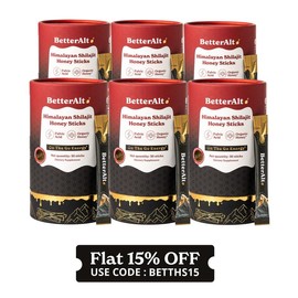 B3G3 Packs of BetterAlt GOLD+ Shilajit Honey Sticks | Caramel, Cinnamon and Classic Flavors | Helps Boost Energy | Lab-Tested for Purity:_Cinnamon-Pack of 6