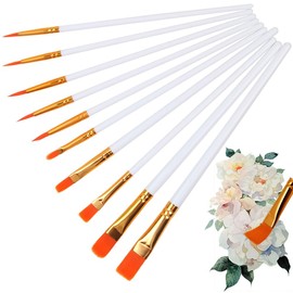 Brushes Brushes Painting Basic Paint Brushes Set of 10 Oil Painting Flat Head Brush Painting Brushes Multi-functional Watercolor Brushes Oil Painting Brushes Soft and Flexible High Absorbent Adults Kids Beginners Acrylic Paint Painting Supplies Short Bru