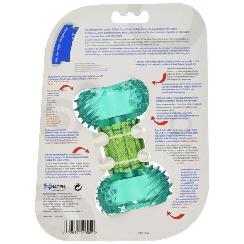 Dogit 72905 Hundespielzeug mit Zahnpflegeeffekt - Kauknochen Chew & Clean,