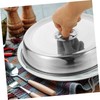Healeved 2Pcs Stainless Steel Steak Cover, 24cm Round Griddle Dome,