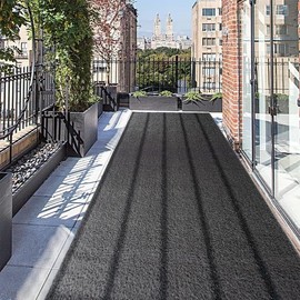 Goasis Lawn Artificial Outdoor Grass Customized Sizes, Fake Grass Gray Zebra Stripe Mat, 1" Pile Height Astroturf Carpet for Landscape, Balcony, Roof, Garden, Park, Kindergarten, 1 x 73 Feet