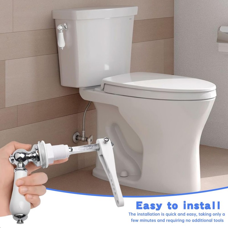 Ceramic Flush Handle, Universal Fit Lever with Anti-Slip Grip, Rust-Resistant