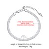 GoldChic Herringbone Chain Ankle Bracelets, Stainless Steel 5mm Flat Link